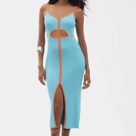 *Anthropologie Siempre Knit Contrast Midi Dress - Picture 2 of 6